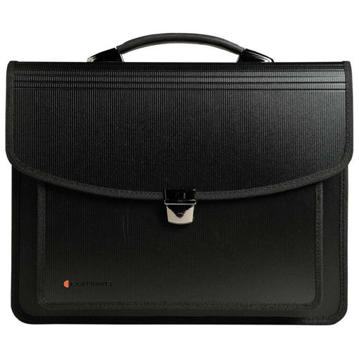 Picture of EXACOMPTA DOCUMENT CASE WITH STRAP BLACK 26X38CM